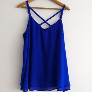 EC Torrid Royal Blue Strappy Tank Top Size 2/2X